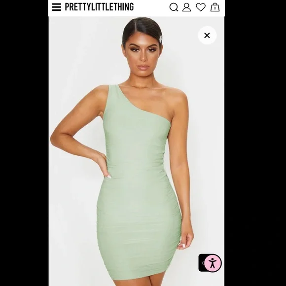 Thigh Slit Midi Dress Pretty Little Thing Split Dress PrettyLittleThing Dresses  Plt Sage Green Slinky One